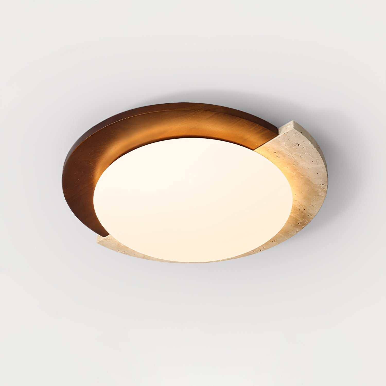 Ivnoran Arc-Rim Travertine Ceiling Light - Letslighting