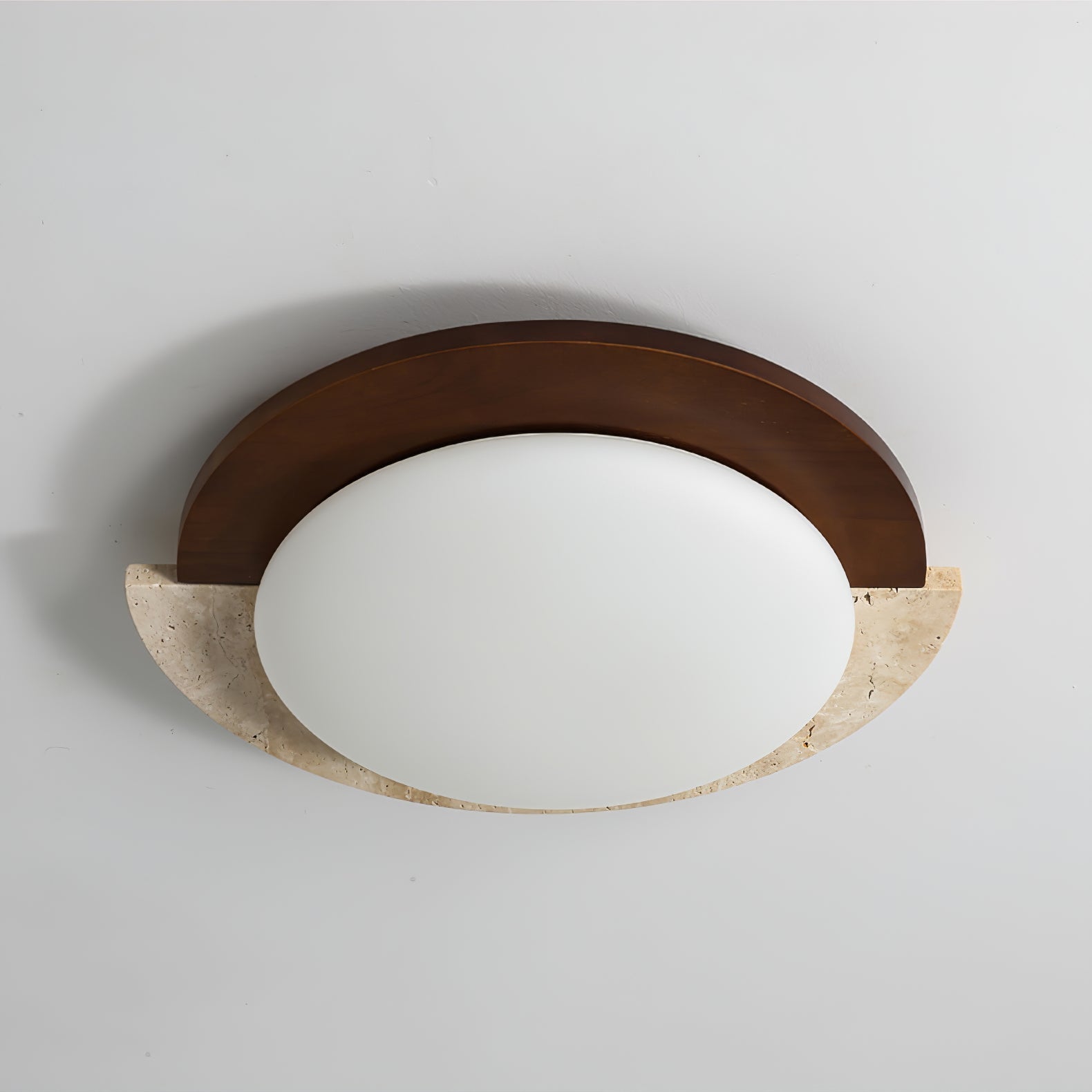 Ivnoran Arc-Rim Travertine Ceiling Light - Letslighting