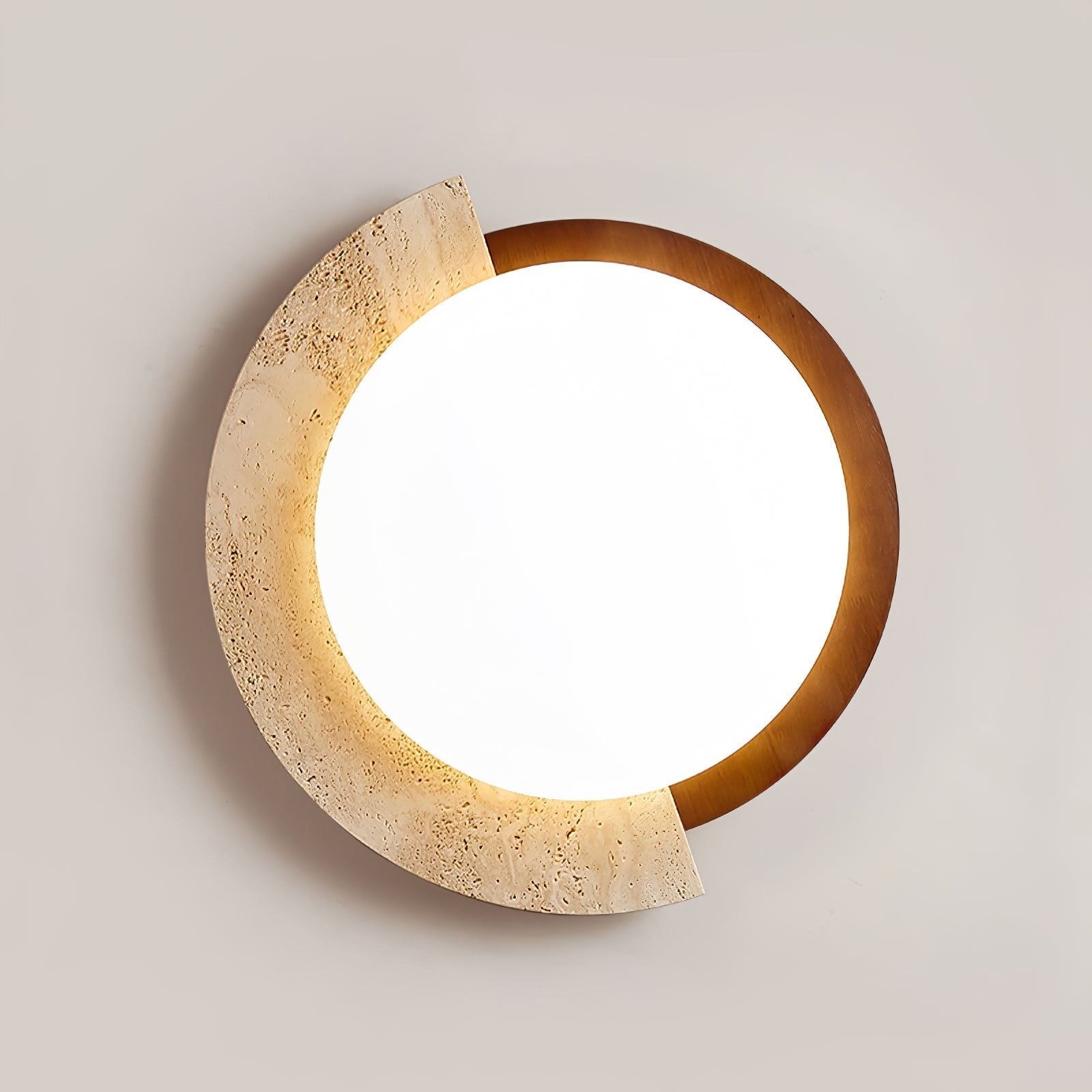 Ivnoran Arc-Rim Travertine Ceiling Light - Letslighting
