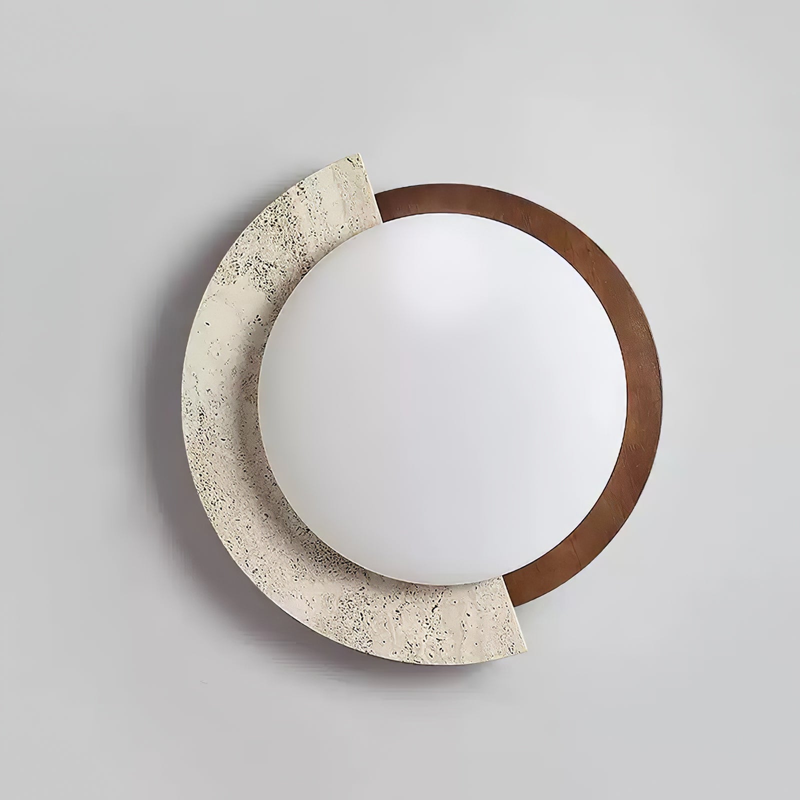 Ivnoran Arc-Rim Travertine Ceiling Light - Letslighting