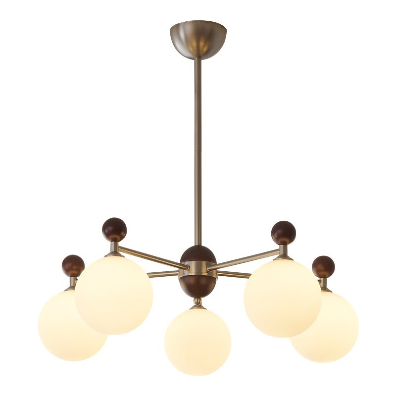 Cimirora Traditional Elegance Wood Glass Chandelier - Letslighting
