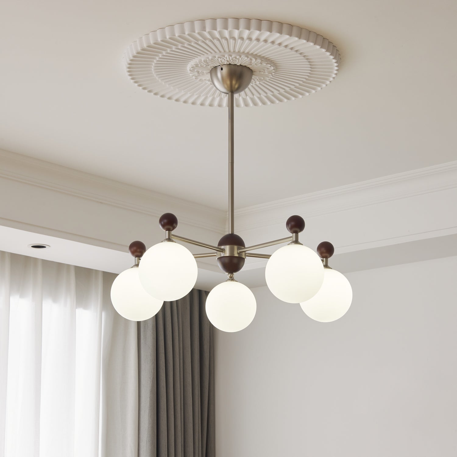Cimirora Traditional Elegance Wood Glass Chandelier - Letslighting