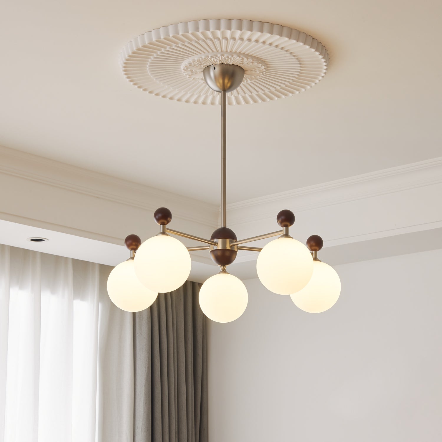 Cimirora Traditional Elegance Wood Glass Chandelier - Letslighting