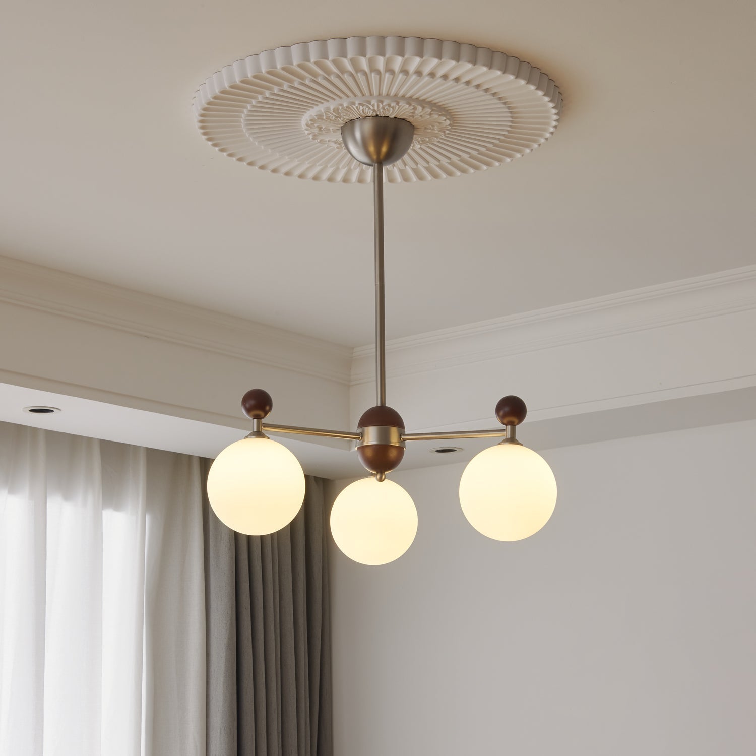 Cimirora Traditional Elegance Wood Glass Chandelier - Letslighting