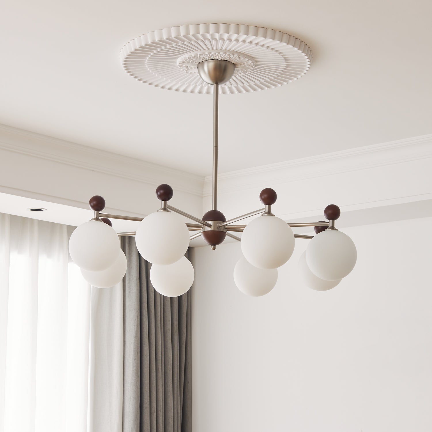 Cimirora Traditional Elegance Wood Glass Chandelier - Letslighting