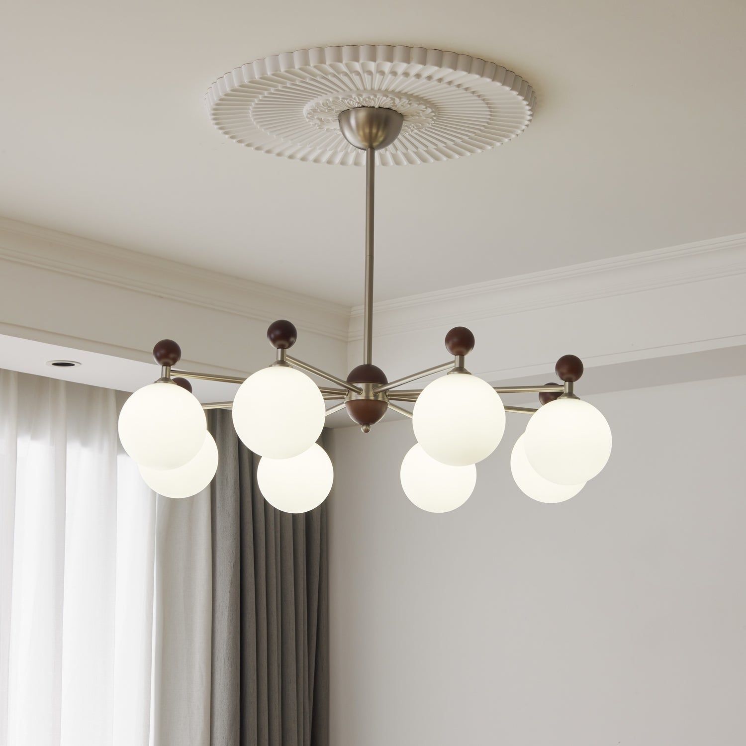 Cimirora Traditional Elegance Wood Glass Chandelier - Letslighting