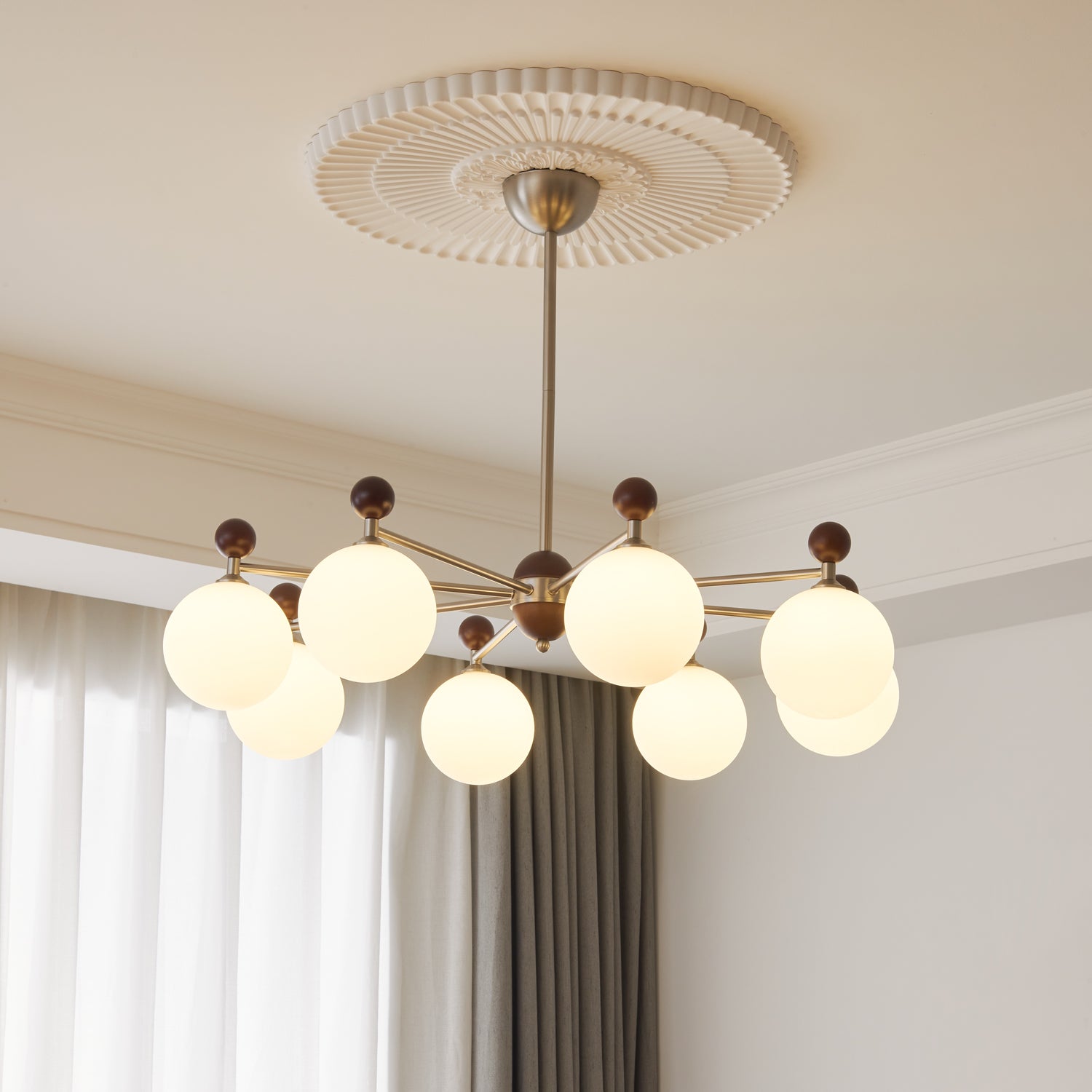 Cimirora Traditional Elegance Wood Glass Chandelier - Letslighting