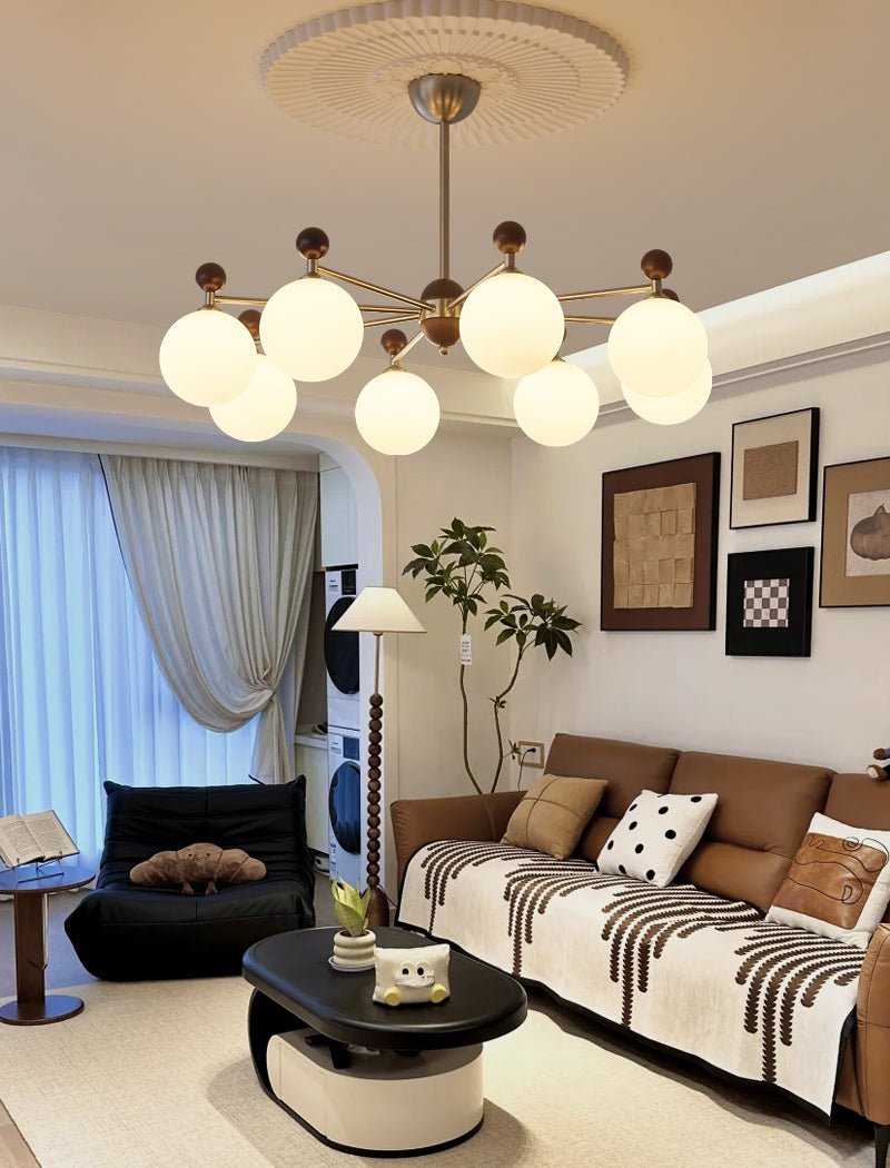 Cimirora Traditional Elegance Wood Glass Chandelier - Letslighting