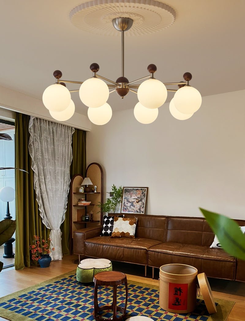 Cimirora Traditional Elegance Wood Glass Chandelier - Letslighting
