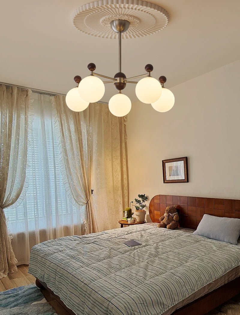 Cimirora Traditional Elegance Wood Glass Chandelier - Letslighting