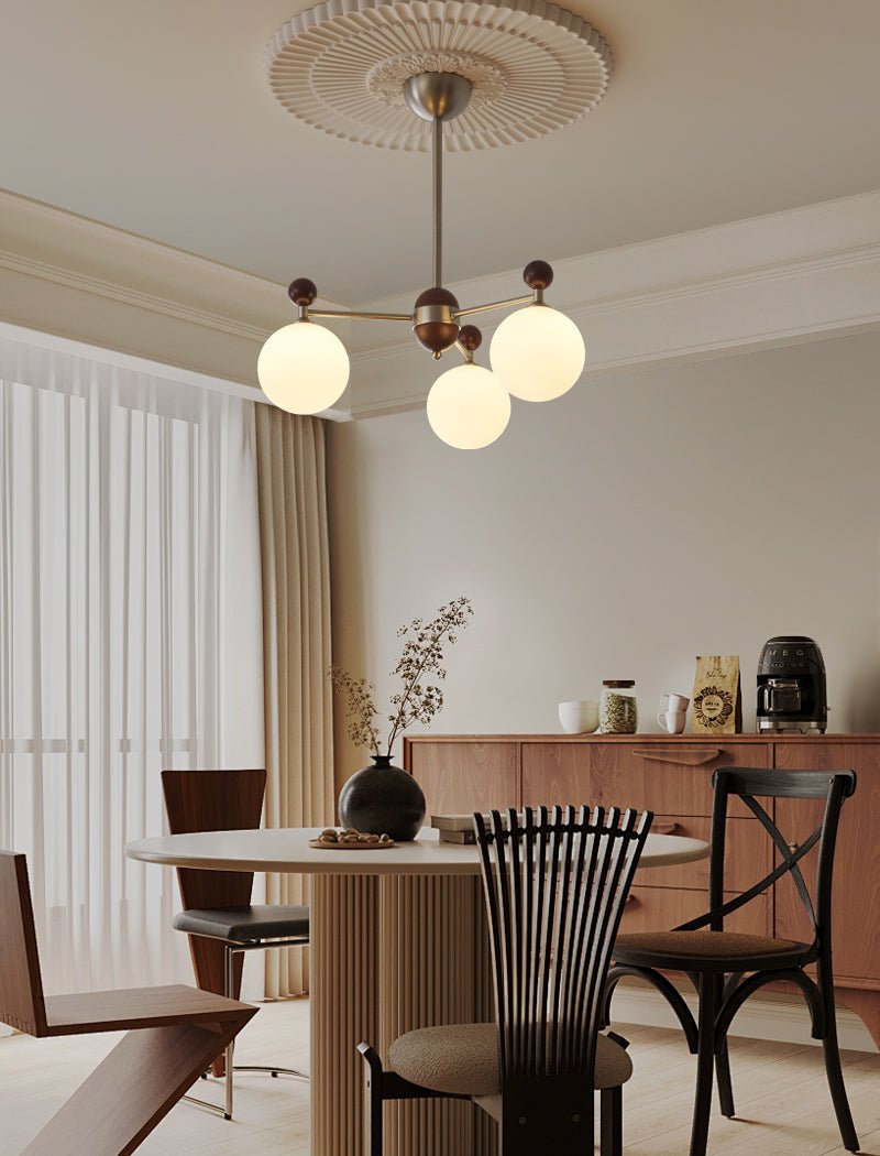 Cimirora Traditional Elegance Wood Glass Chandelier - Letslighting