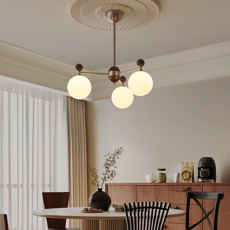 Cimirora Traditional Elegance Wood Glass Chandelier - Letslighting