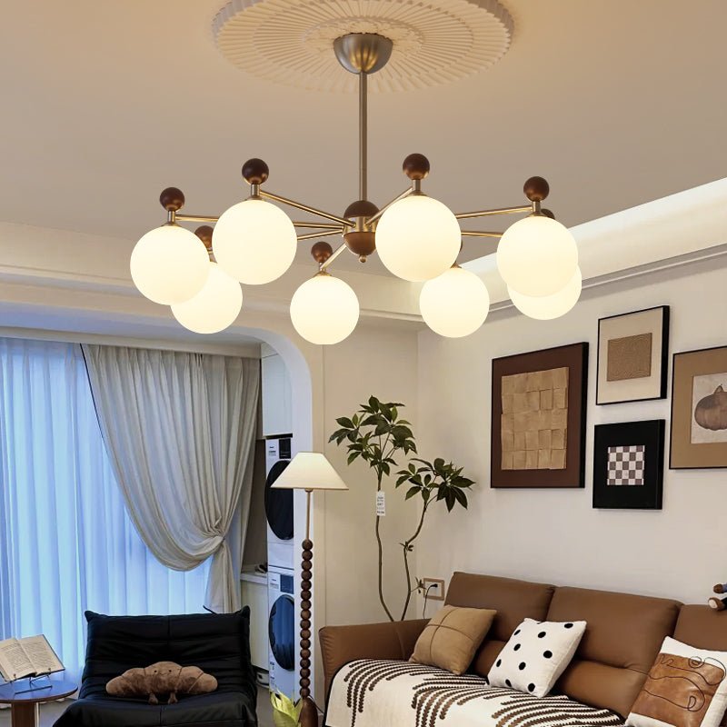 Cimirora Traditional Elegance Wood Glass Chandelier - Letslighting