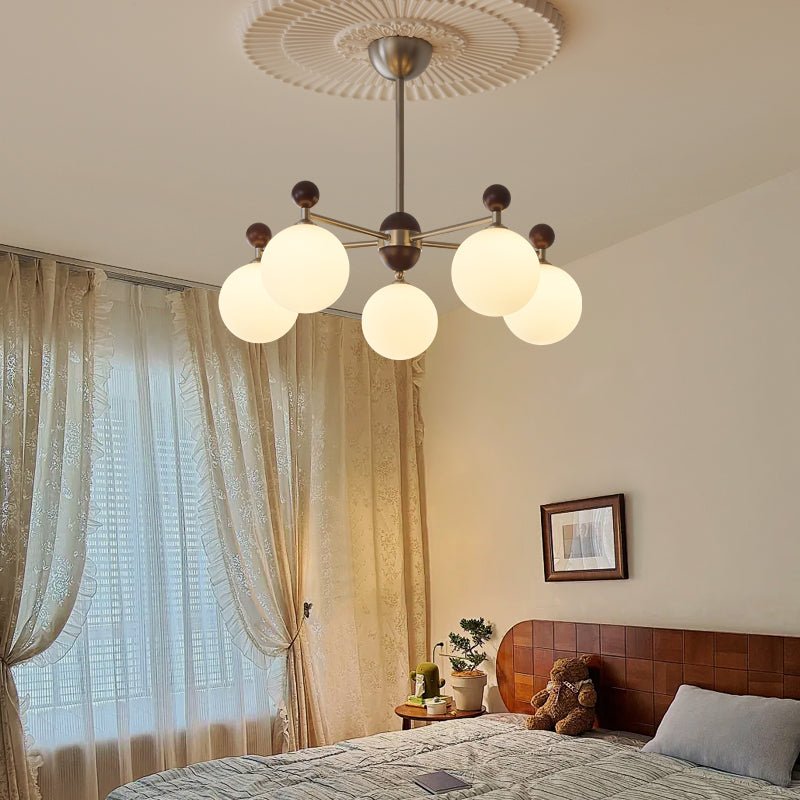 Cimirora Traditional Elegance Wood Glass Chandelier - Letslighting