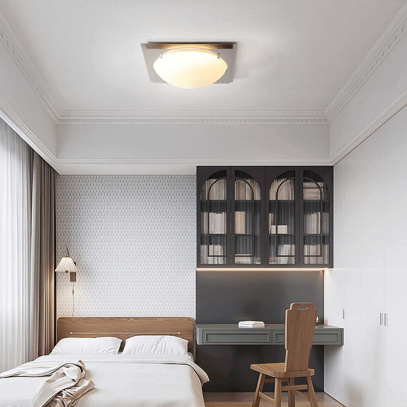 Astrain Glass & steel Ceiling Lamp - Letslighting