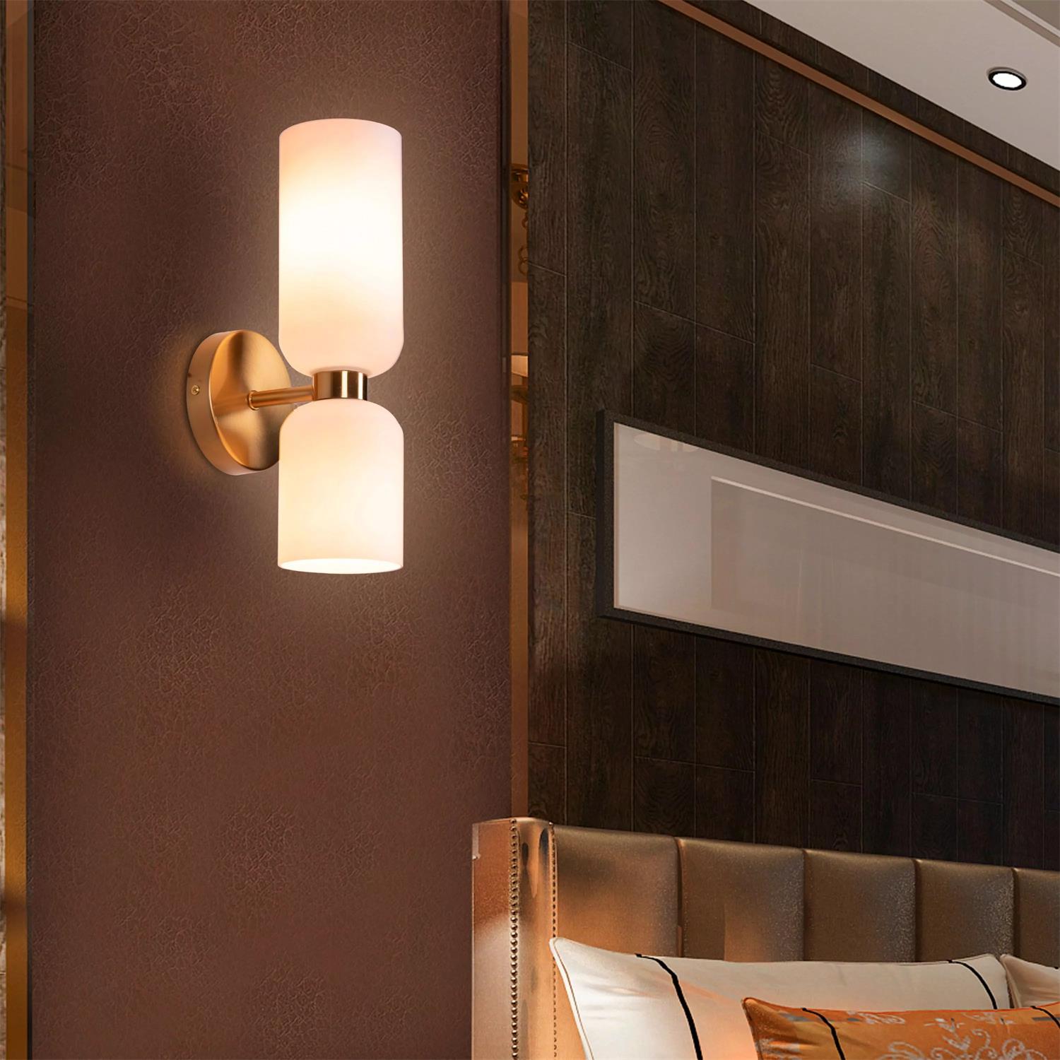 Chime Modern Minimalist Brass Glass Wall Lamp - Letslighting