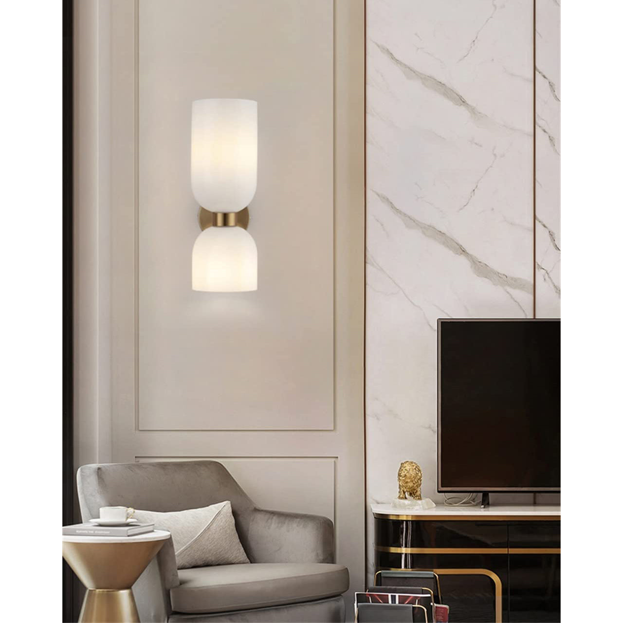 Chime Modern Minimalist Brass Glass Wall Lamp - Letslighting