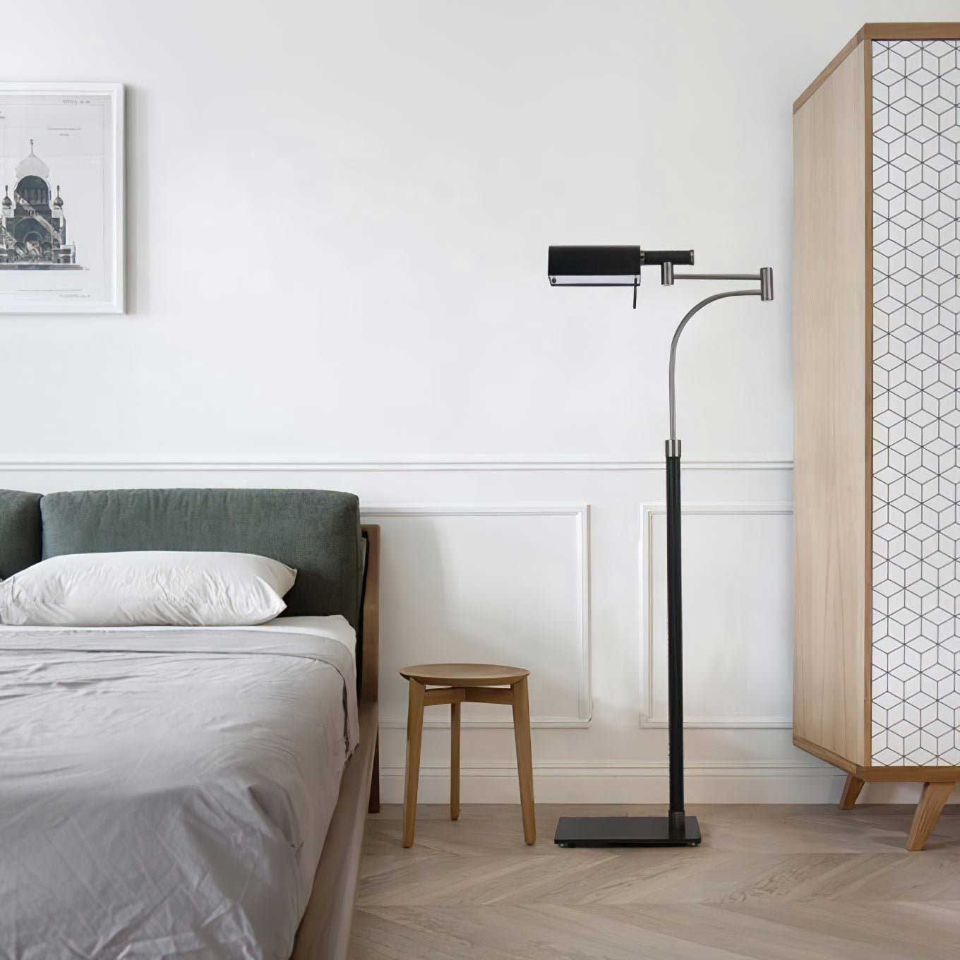 Flexe Black Leather Floor Lamp - Letslighting