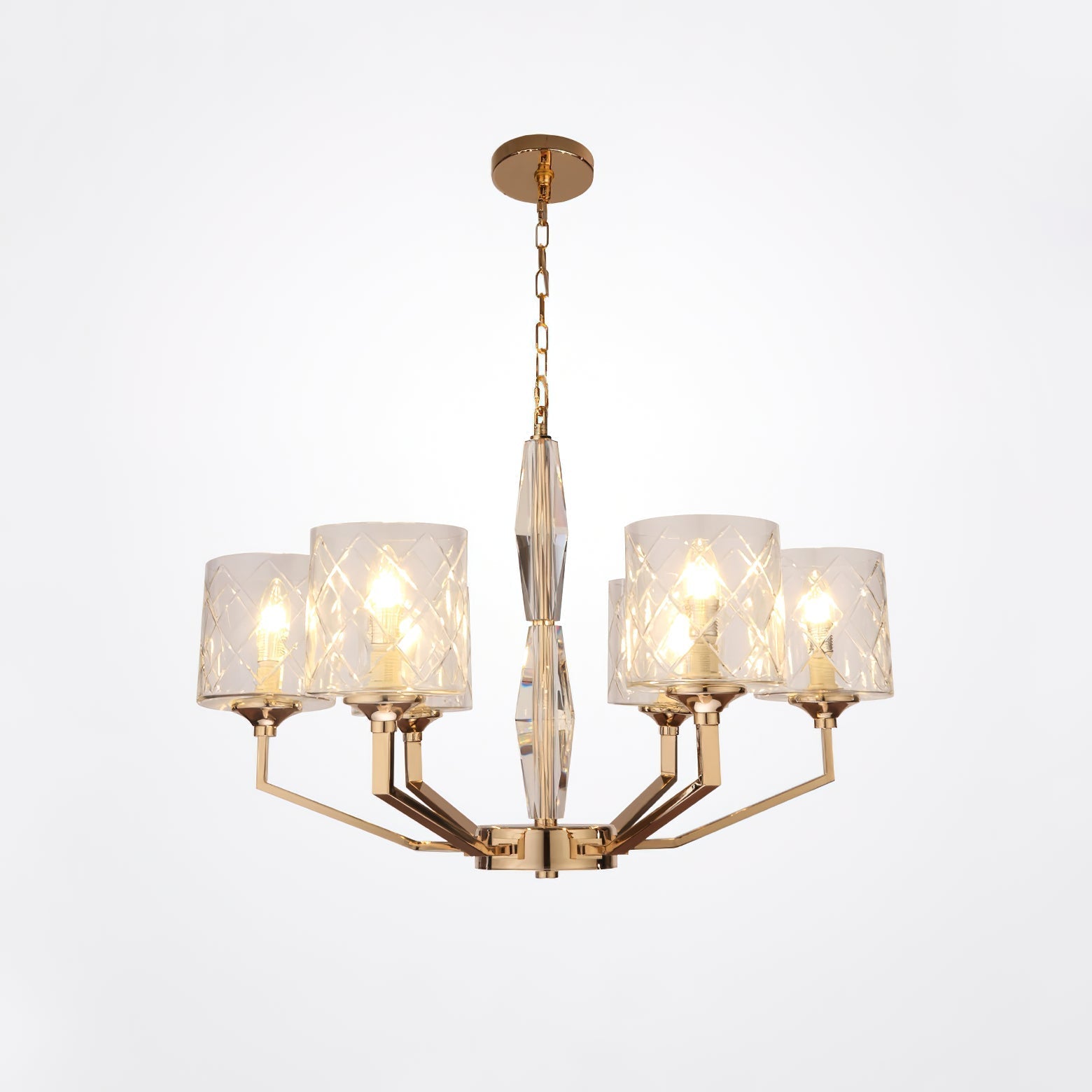 Dew Postmodern Luxury Brass Glass Chandelier - Letslighting