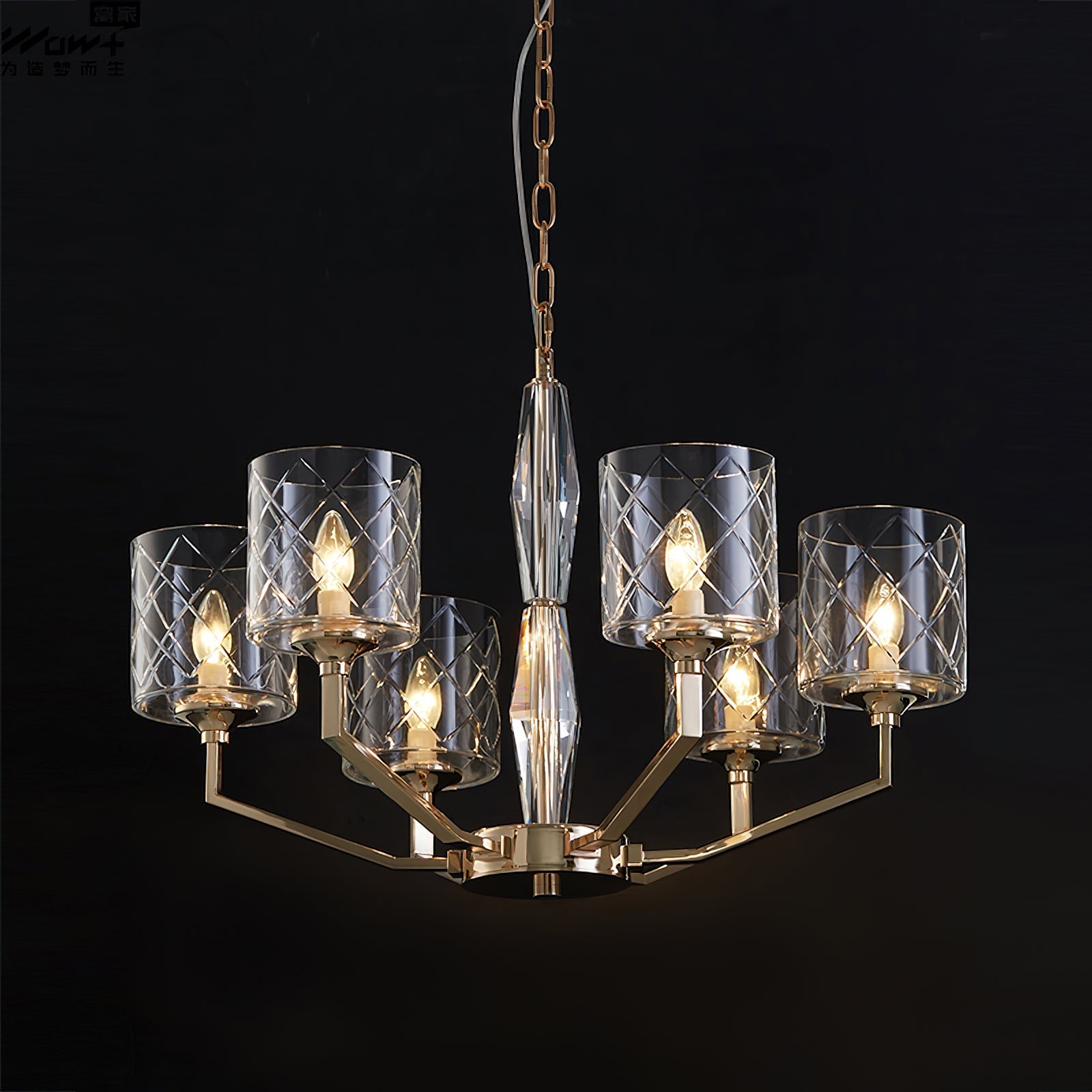 Dew Postmodern Luxury Brass Glass Chandelier - Letslighting