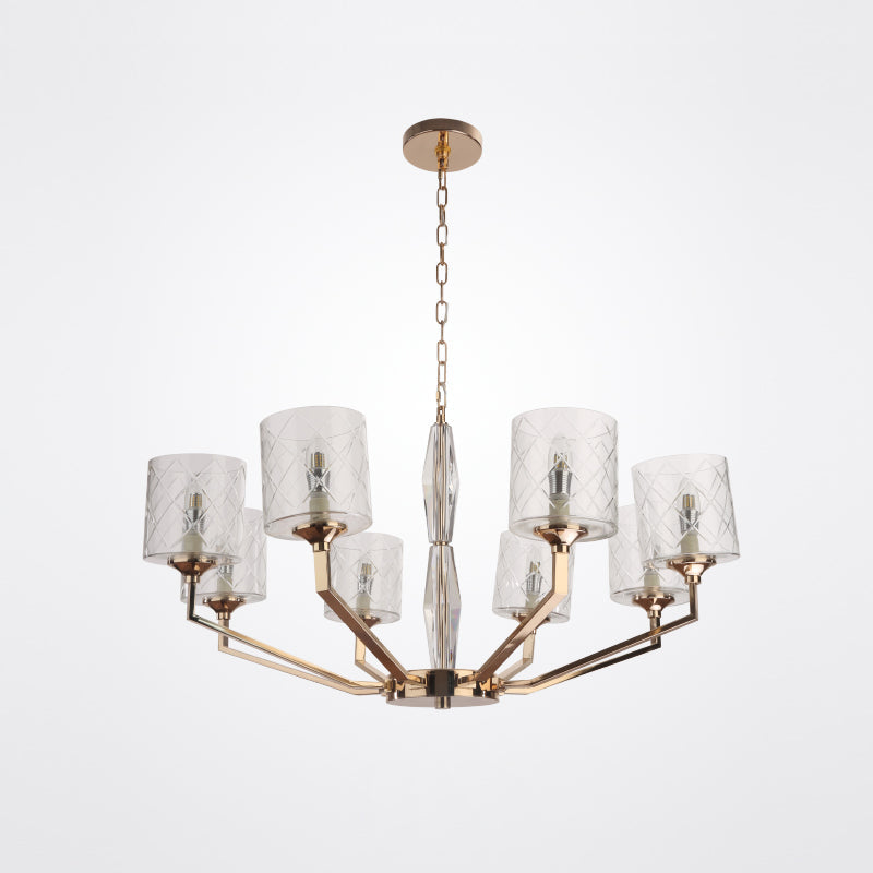 Dew Postmodern Luxury Brass Glass Chandelier - Letslighting