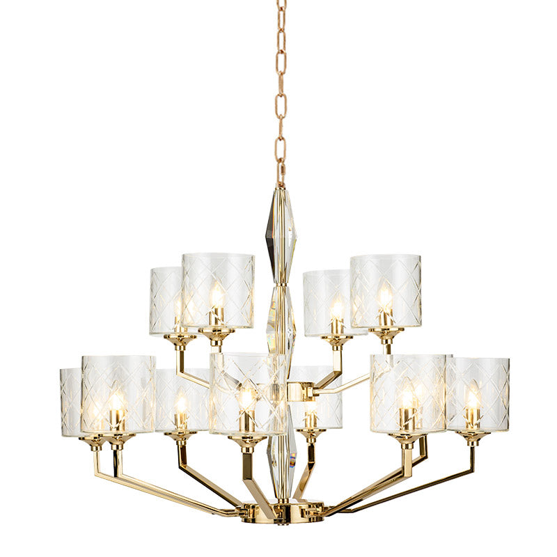 Dew Postmodern Luxury Brass Glass Chandelier - Letslighting