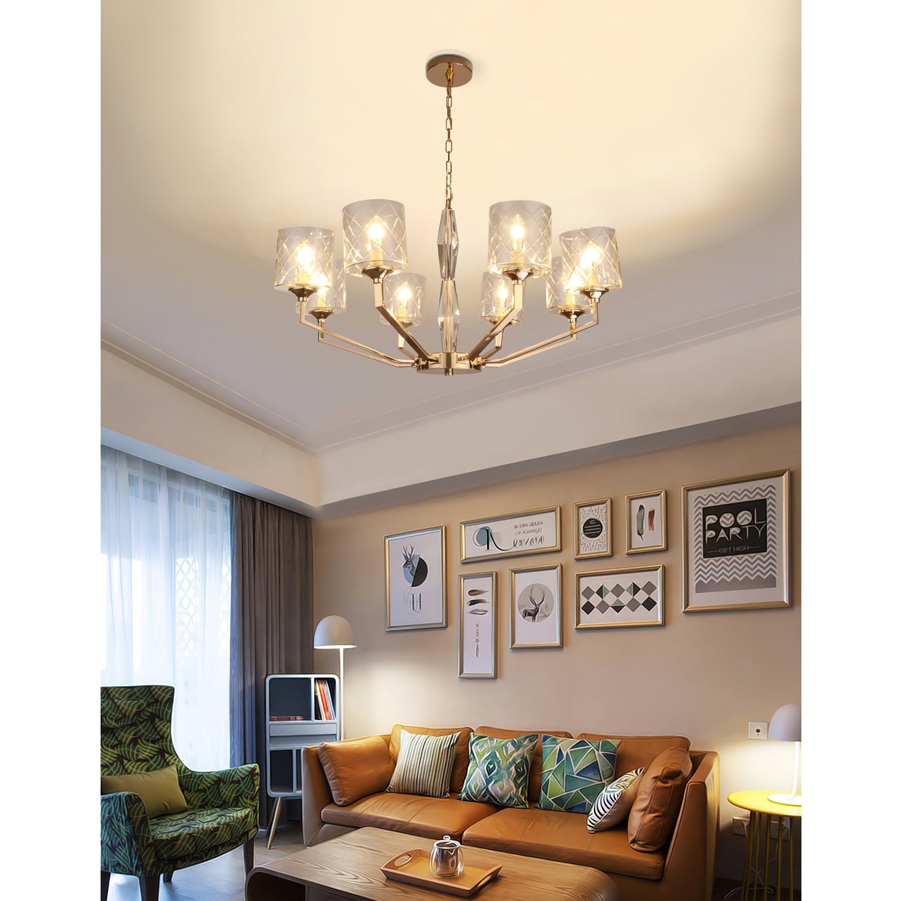 Dew Postmodern Luxury Brass Glass Chandelier - Letslighting