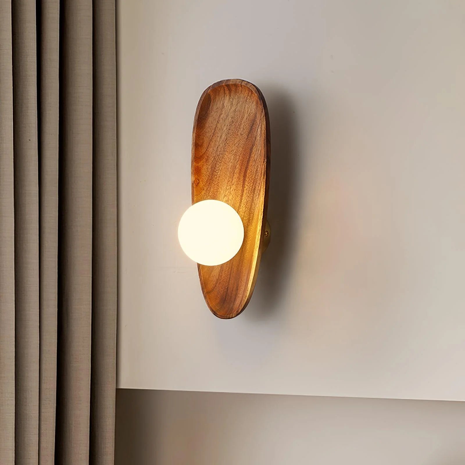 Ligno Wall Lamp Natural Wood Glass - Letslighting