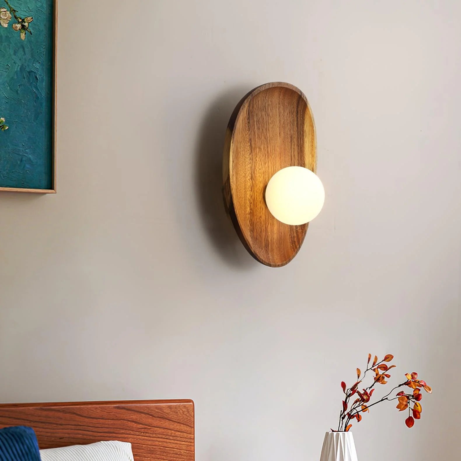 Ligno Wall Lamp Natural Wood Glass - Letslighting
