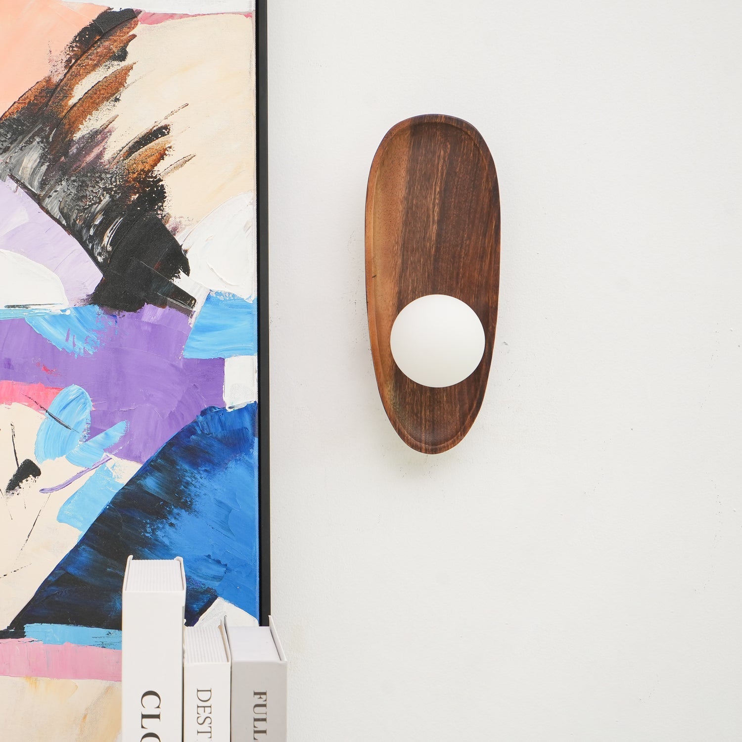 Keith Modern Minimalist Wood Glass Wall Lamp - Letslighting