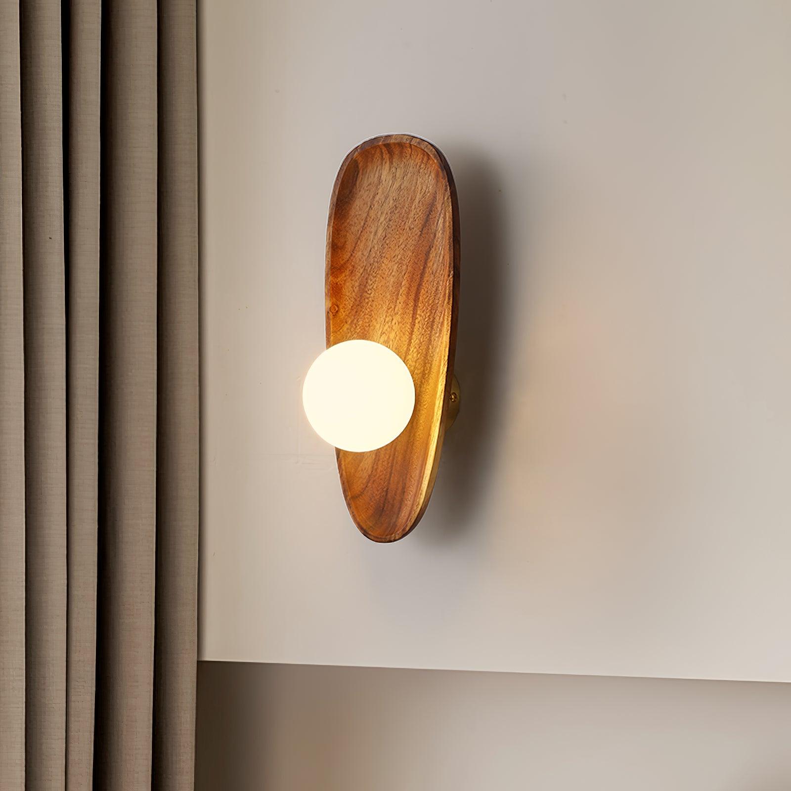 Keith Modern Minimalist Wood Glass Wall Lamp - Letslighting