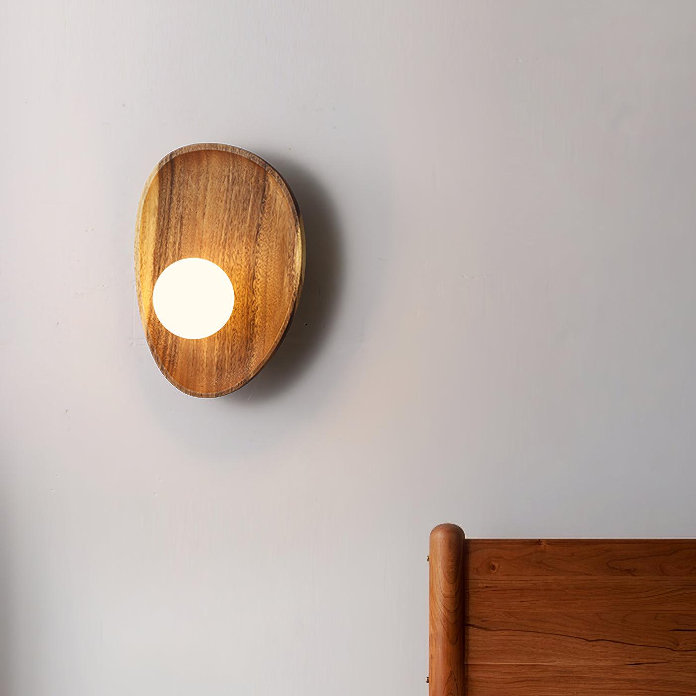 Keith Modern Minimalist Wood Glass Wall Lamp - Letslighting
