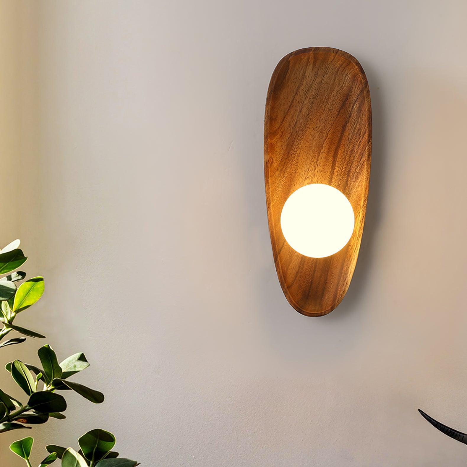 Keith Modern Minimalist Wood Glass Wall Lamp - Letslighting