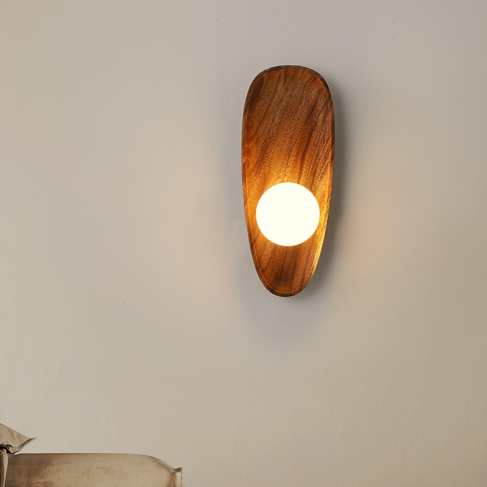 Keith Modern Minimalist Wood Glass Wall Lamp - Letslighting