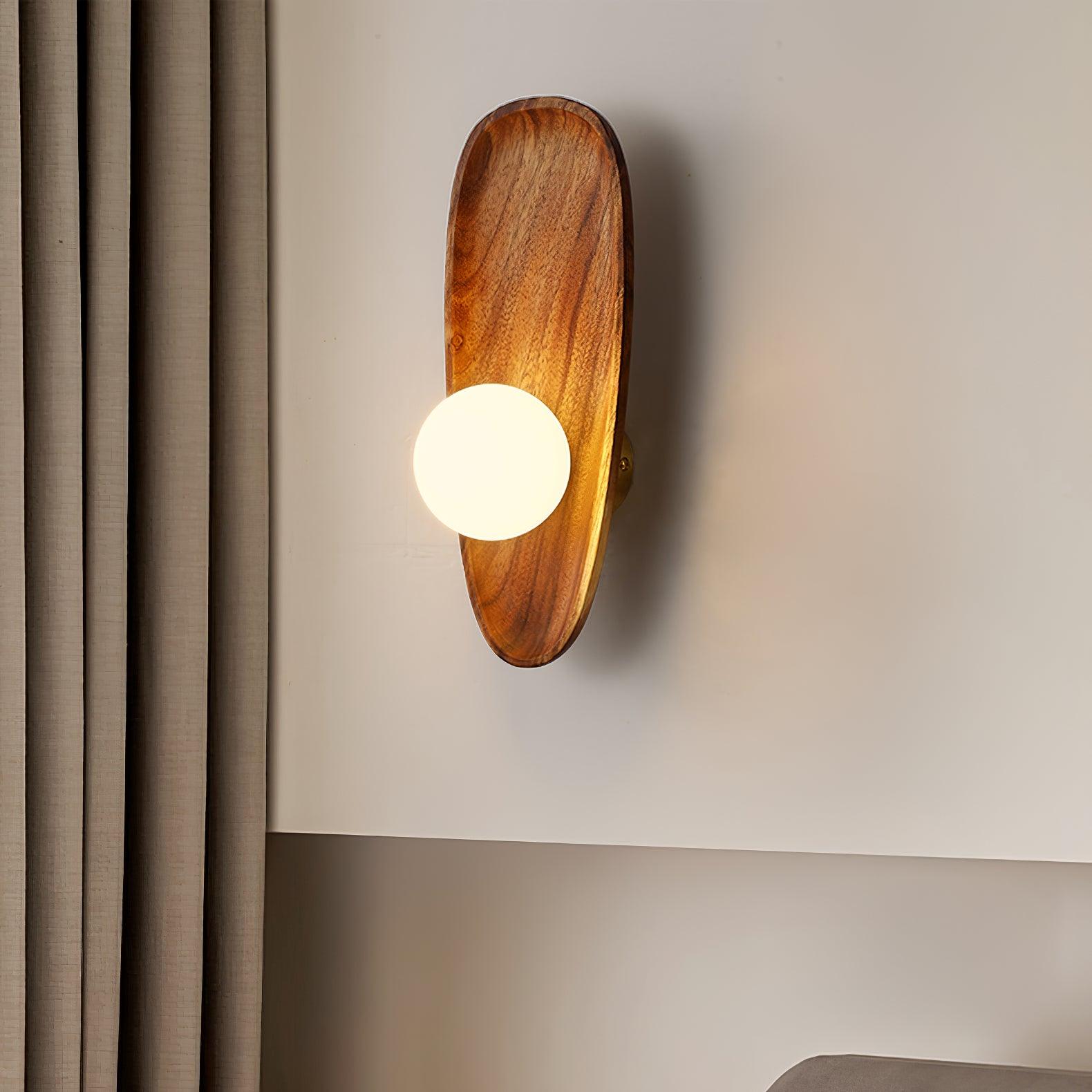 Keith Modern Minimalist Wood Glass Wall Lamp - Letslighting