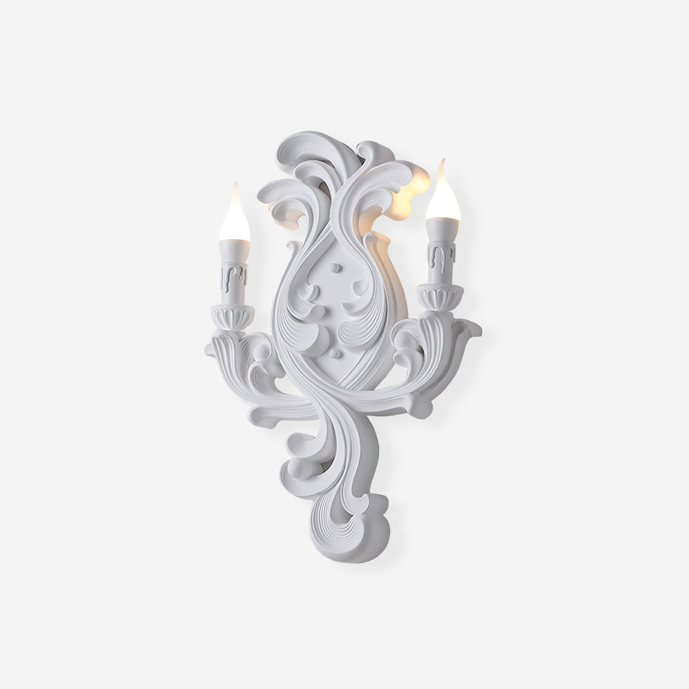 Wall Lamp Sculptural Plaster Candle Arms Uplighting Elegant