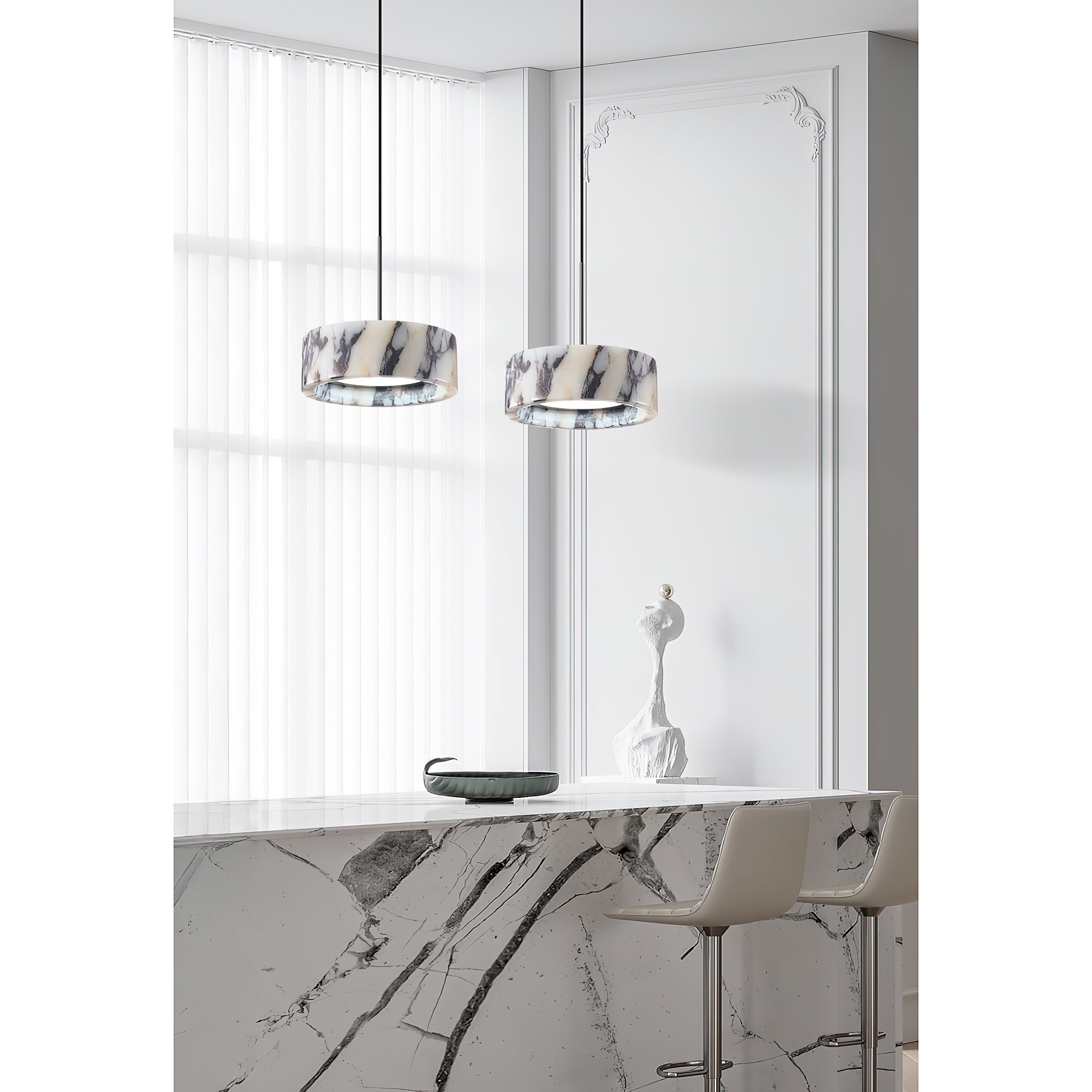 Glide Modern Minimalist Marble Pendant Lamp - Letslighting
