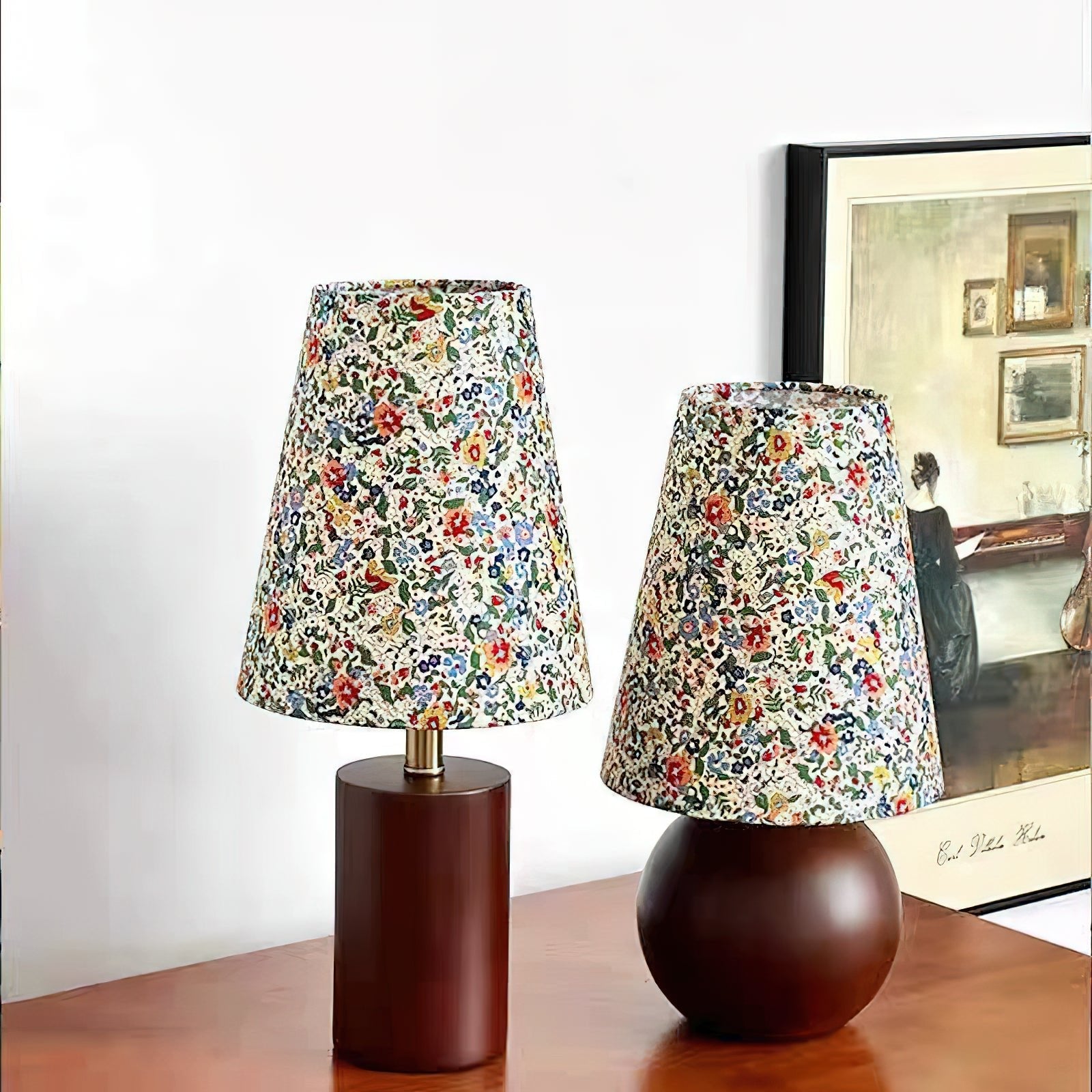 Flora Vintage Wood Table Lamp - Letslighting