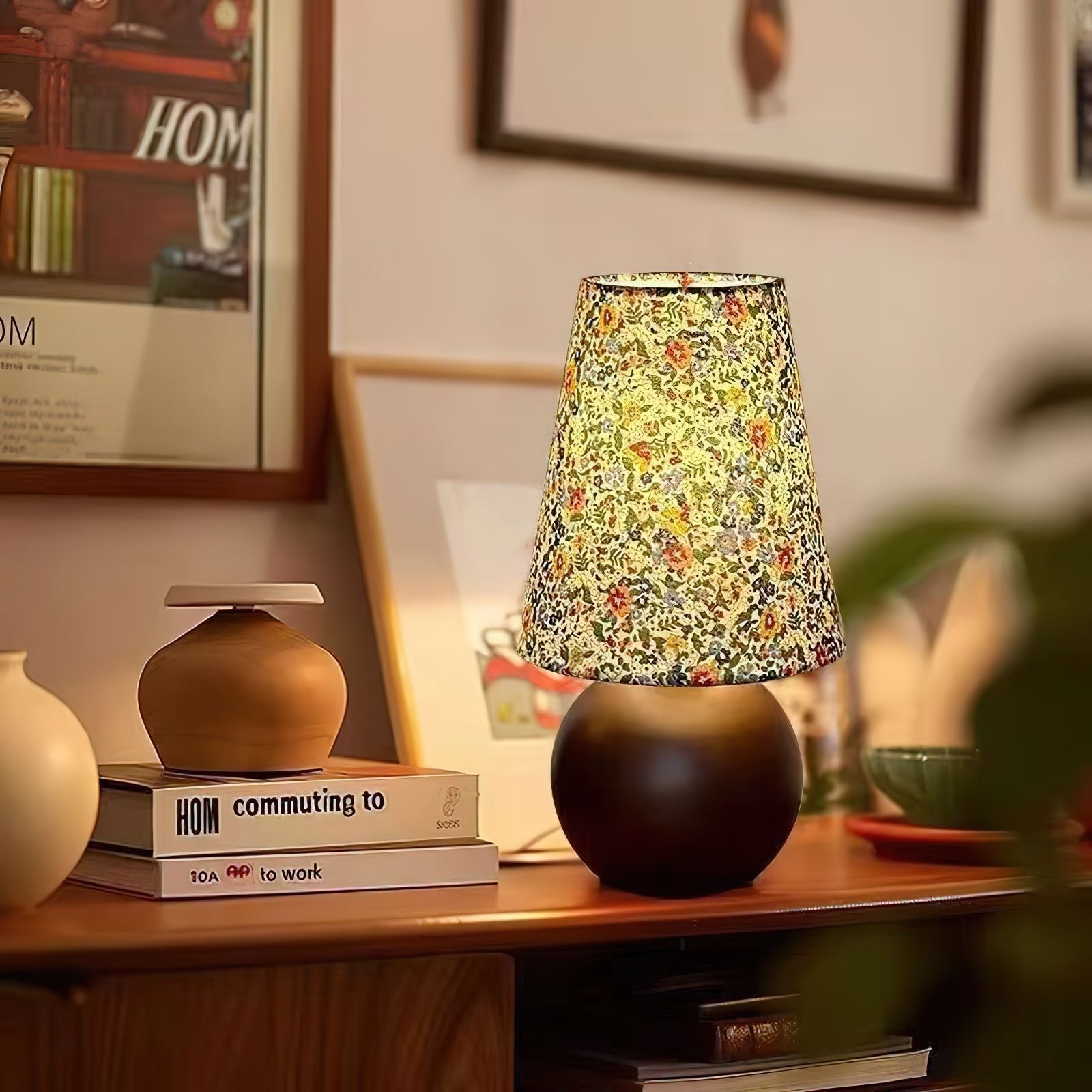 Flora Vintage Wood Table Lamp - Letslighting