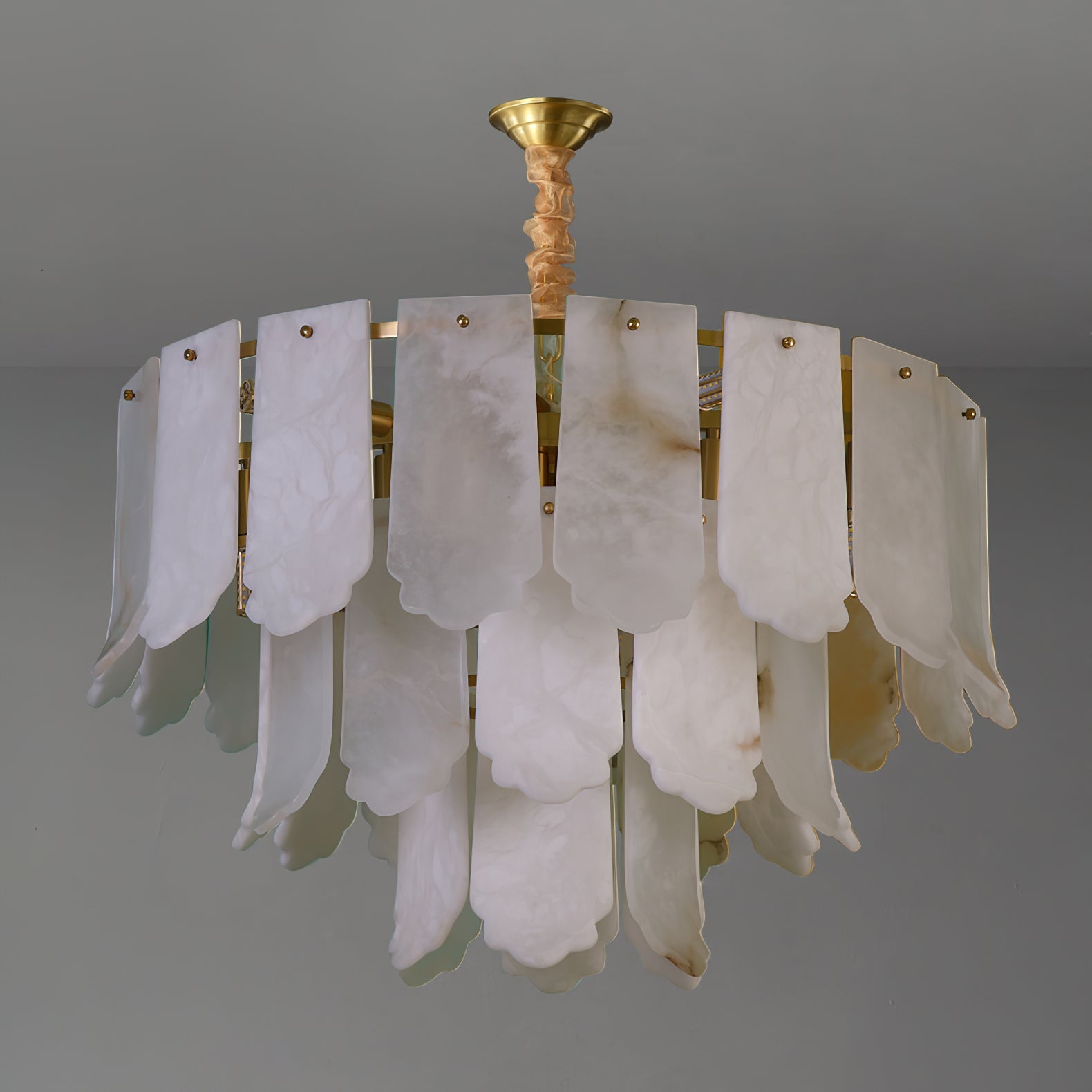 Hue Postmodern Luxury Brass Alabaster Chandelier - Letslighting