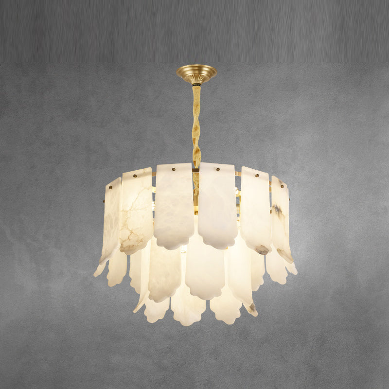Hue Postmodern Luxury Brass Alabaster Chandelier - Letslighting