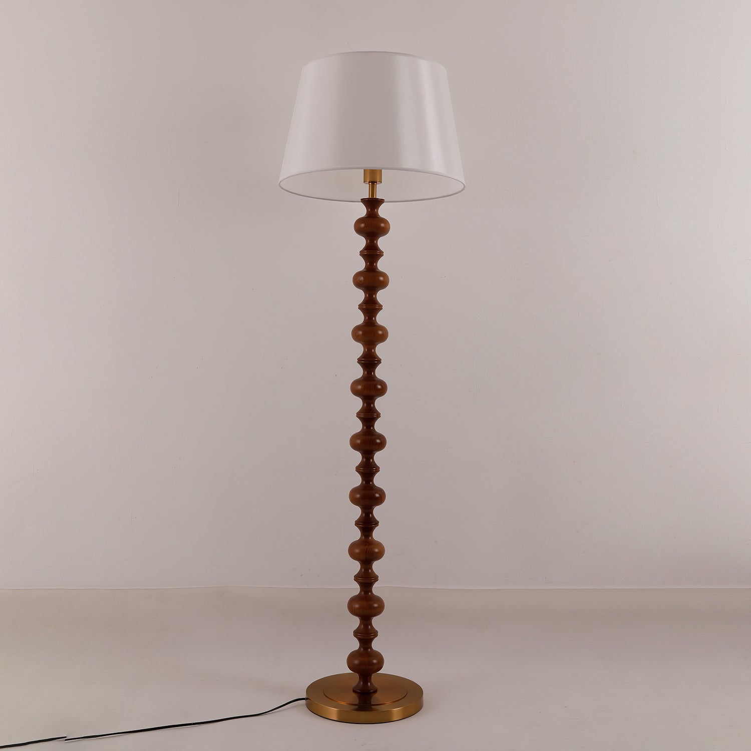Vespe Wood Fabric Floor Lamp - Letslighting