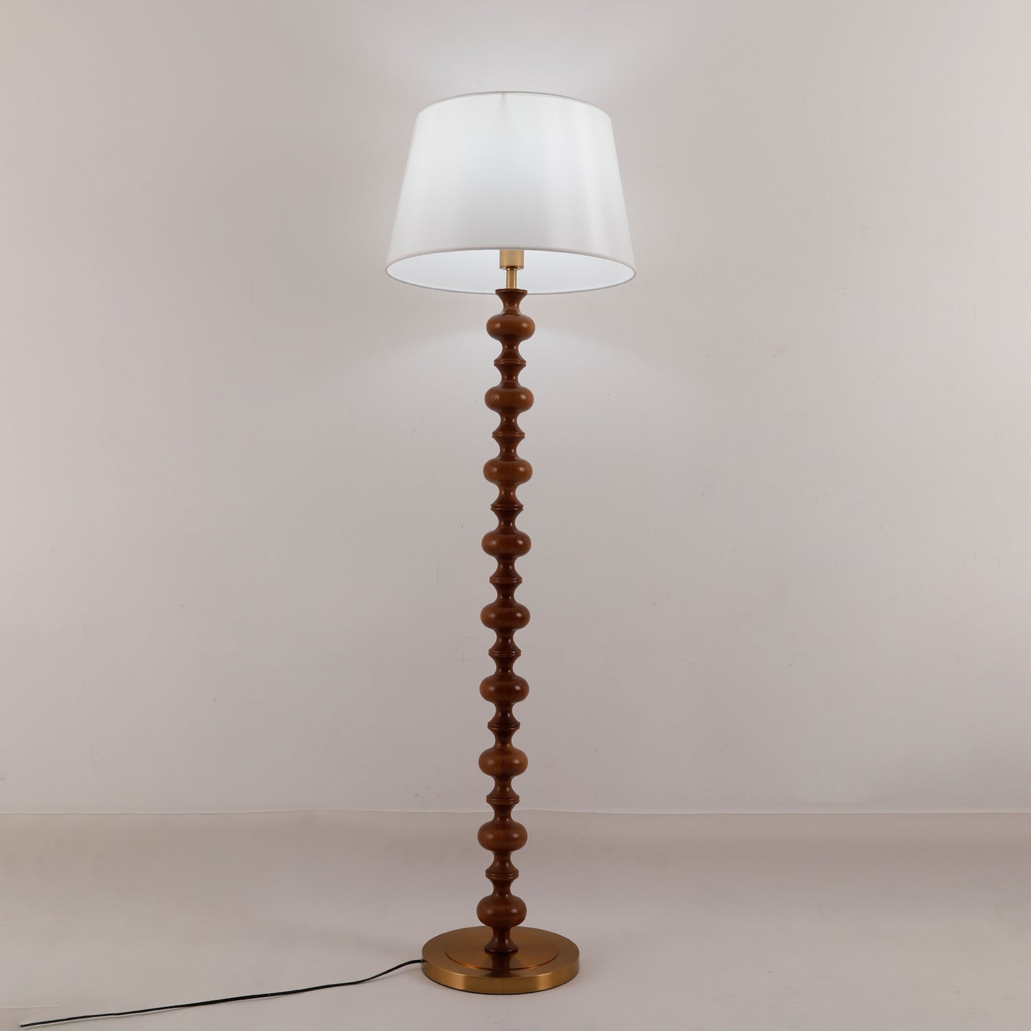 Vespe Wood Fabric Floor Lamp - Letslighting