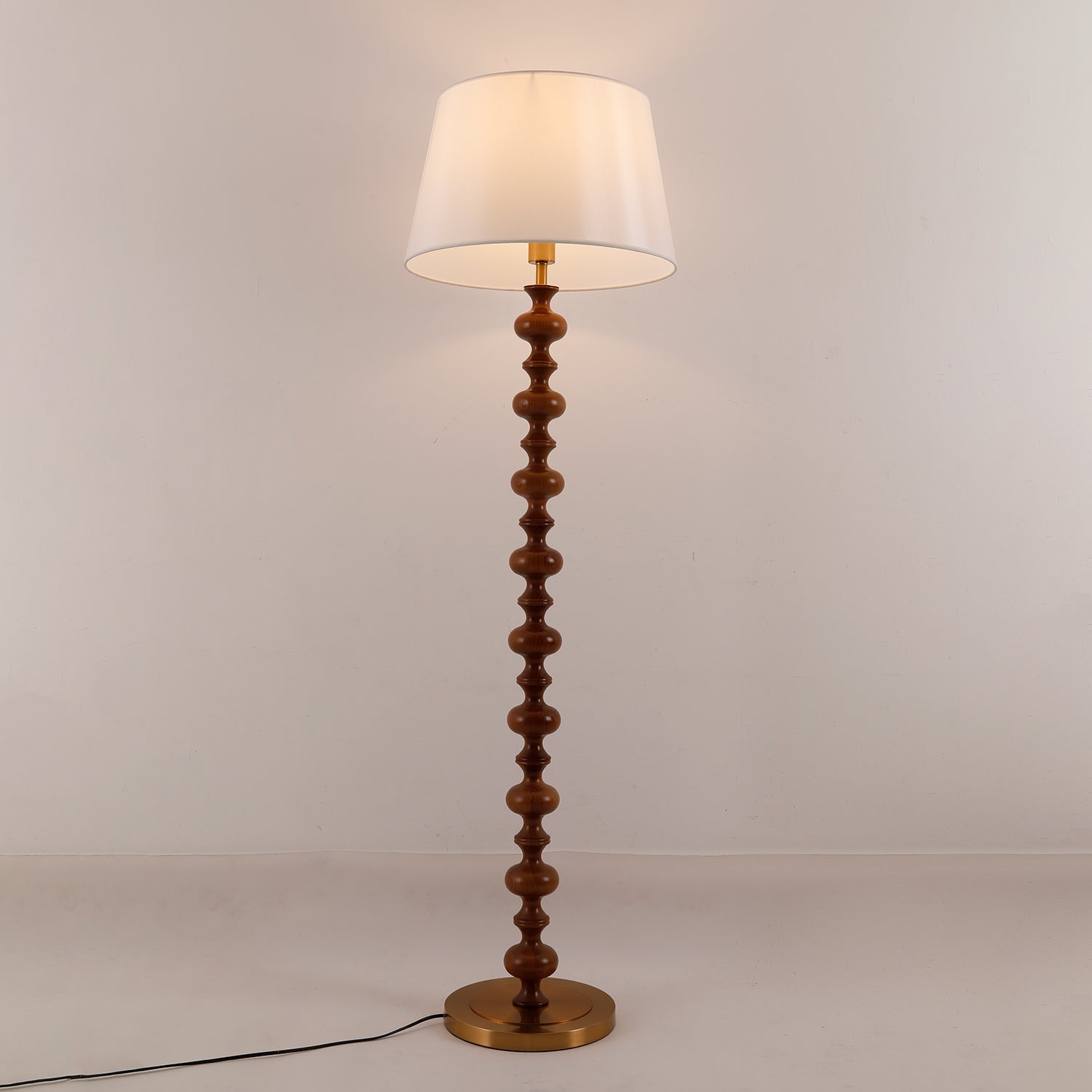 Vespe Wood Fabric Floor Lamp - Letslighting