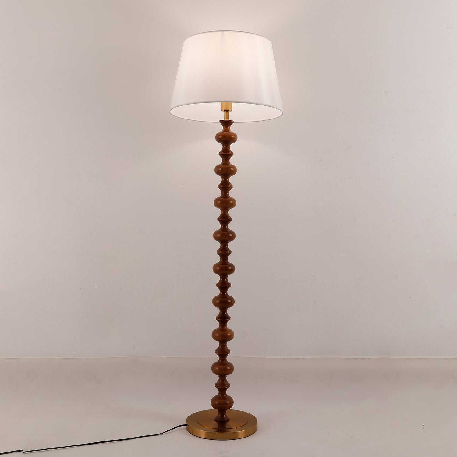Vespe Wood Fabric Floor Lamp - Letslighting