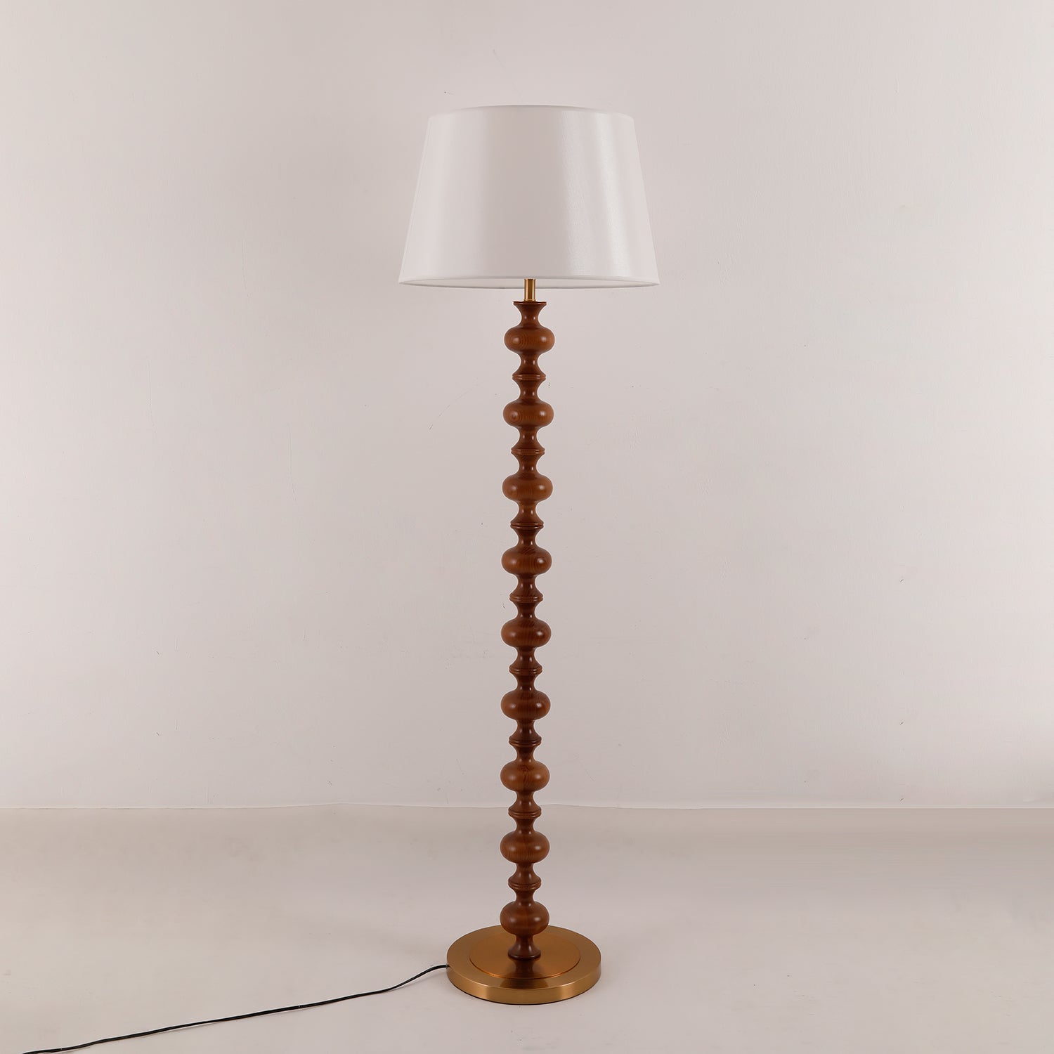 Vespe Wood Fabric Floor Lamp - Letslighting