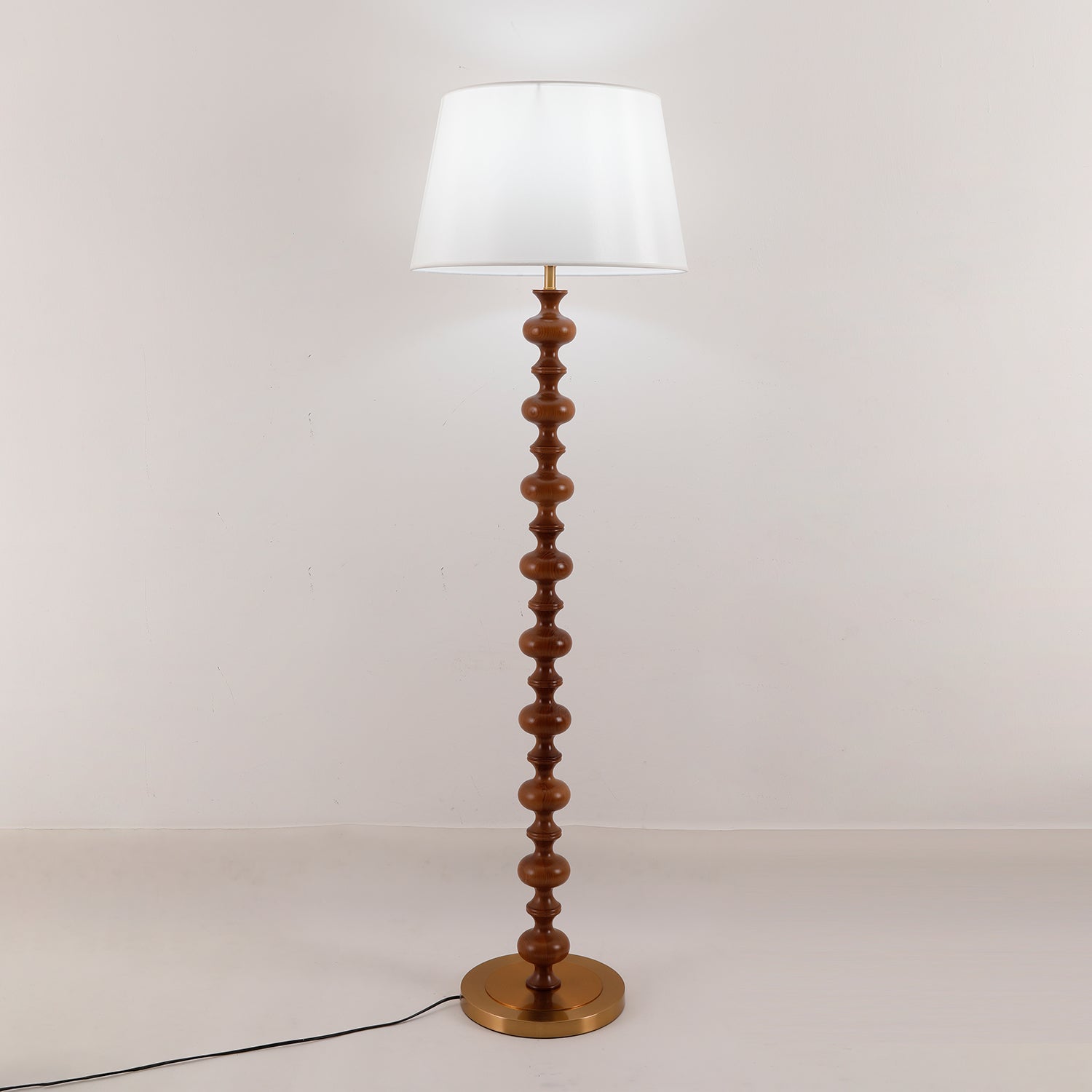 Vespe Wood Fabric Floor Lamp - Letslighting