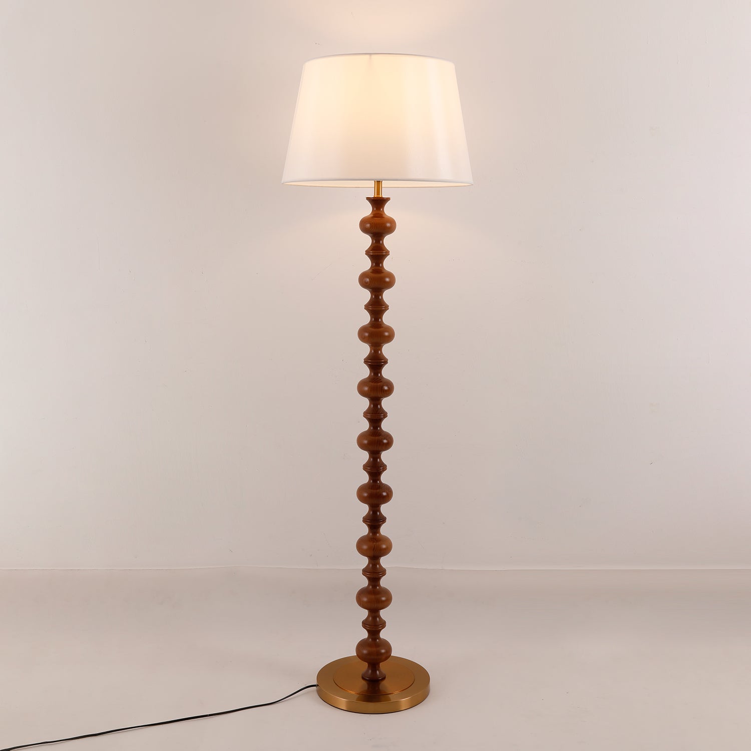 Vespe Wood Fabric Floor Lamp - Letslighting