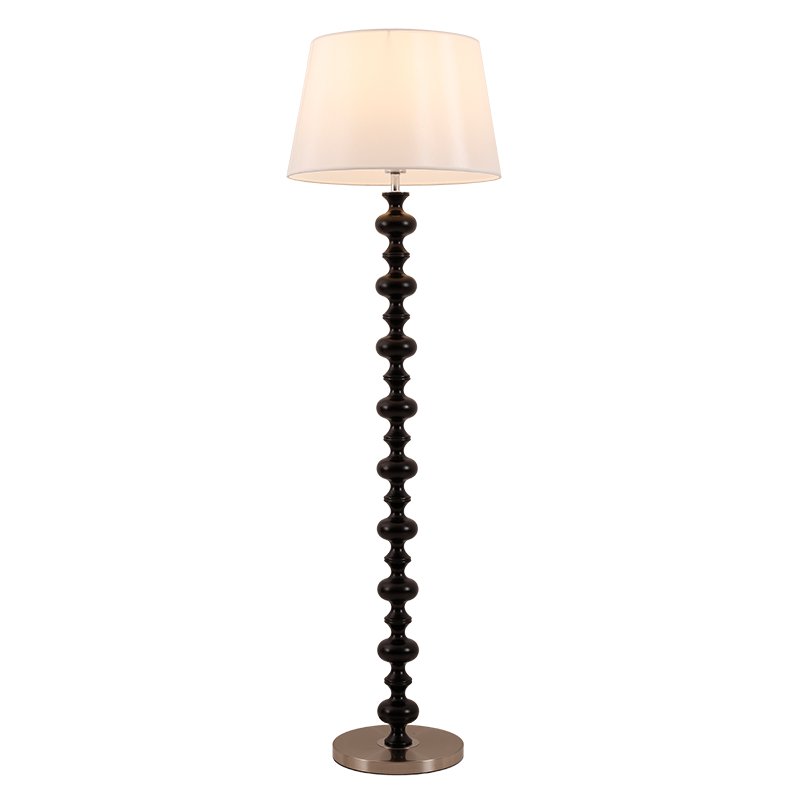 Vespe Wood Fabric Floor Lamp - Letslighting