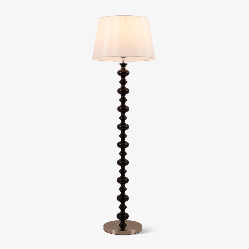 Vespe Wood Fabric Floor Lamp - Letslighting